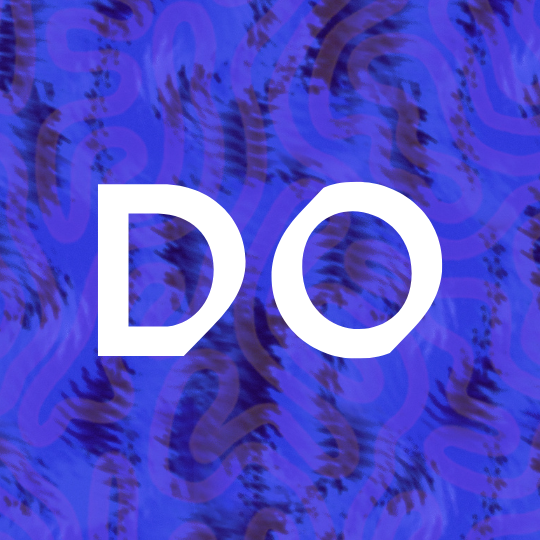 The DO logo which is a dark blue square with Indigenous pathway designs in the background and white DO in the foreground